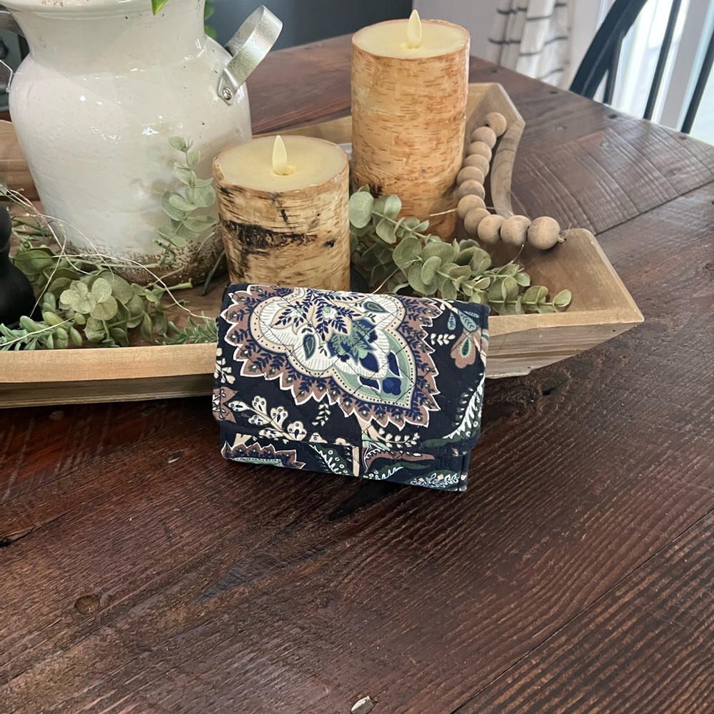 Vera Bradley Navy and Cream Floral Wallet